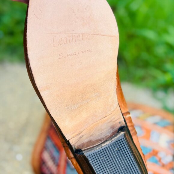 Boho Kilim Leather Western Boots Size 8.5 – Woven Tribal Cowgirl Style - Picture 7 of 8